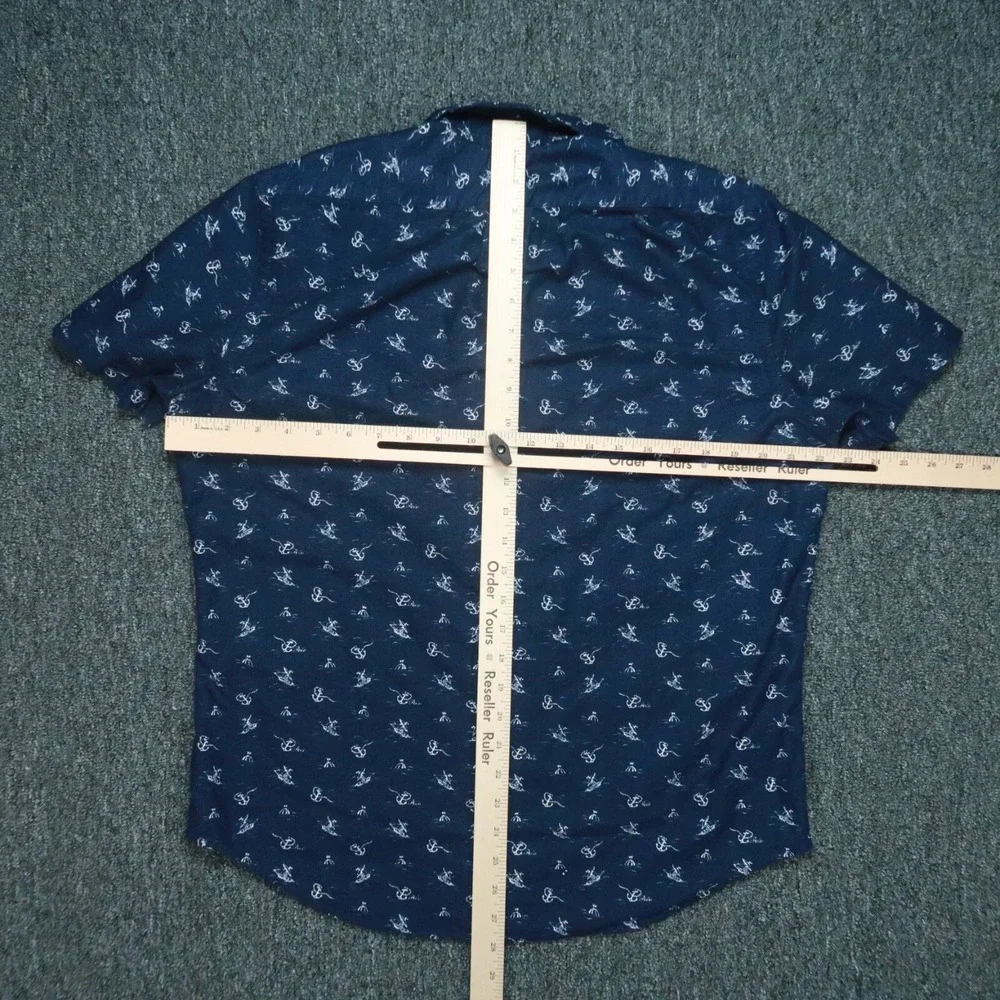 Polo Ralph Lauren Shirt Mens Medium Blue Classic Fit Sailing Anchor Short Sleeve